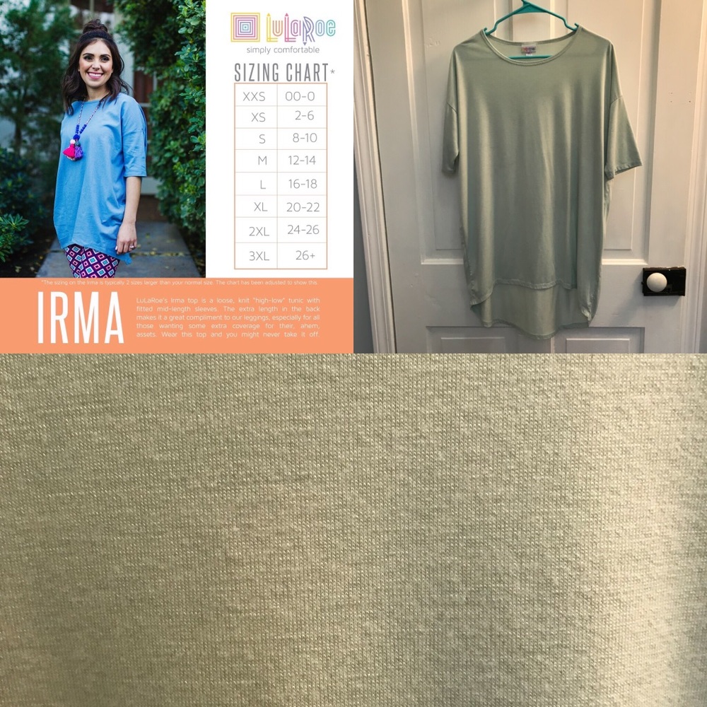 LuLaRoe XS Irma - Mint Green